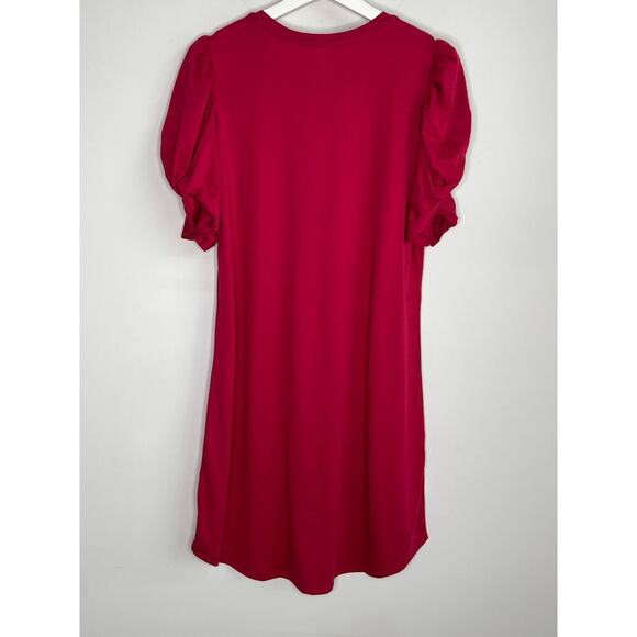 Summersalt The Luxe Pima Cotton Twist-Sleeve T-Shirt Dress Currant Women's M - Picture 9 of 11